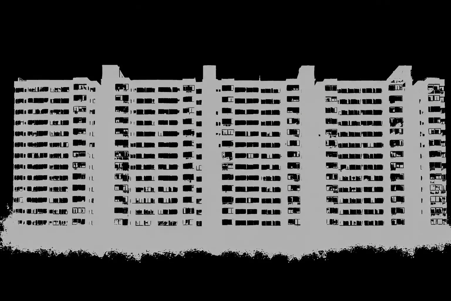 Silueta de los monoblocks característicos de Villa Lugano